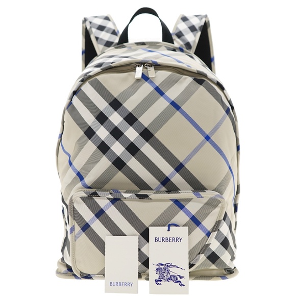 Burberry Shield Backpack Checkered Linchen Polyamide New - Picture 4 of 7